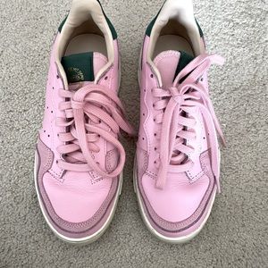 Adidas Continental Pink Leather Sneakers, Size 5 1/2 (6 1/2 in regular shoes)